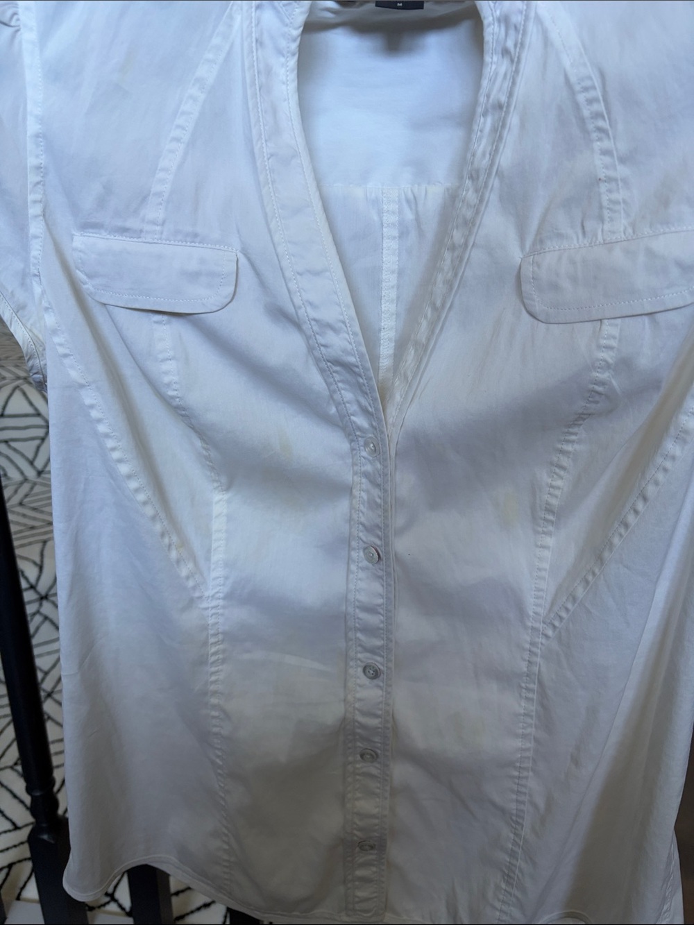 Armani Exchange White Short-Sleeve Button-Down Shirt - Picture 4 of 9